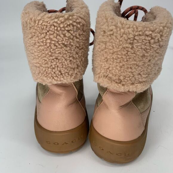 COACH Tyler sheepskin boots platform 7 womens - Picture 5 of 9